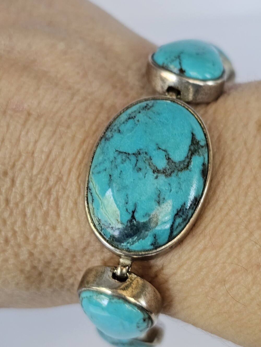 Vintage Whitney Kelly Turquoise Toggle Bracelet Sterling Silver π - Picture 8 of 11